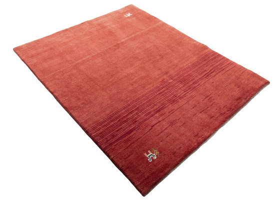 Image 1 of Hand-knotted Gabbeh Loribaft nomadic rug 190 x 150 cm red