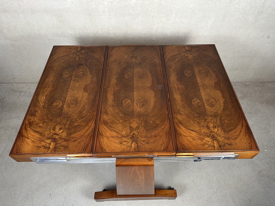 Image 1 of Étagère/table Besway Art Déco (convertible) - loupe de bois