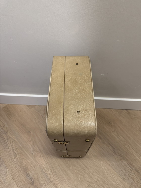 Image 1 of Vintage travelcase beige with red upholstery 