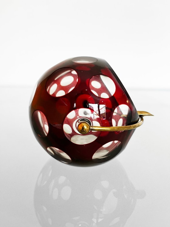 Image 1 of Cendrier vintage de la RDA en cristal rouge, Marita Voigt