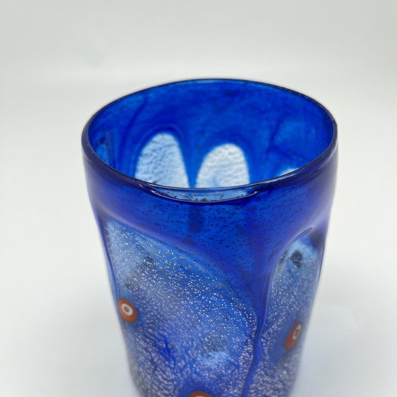Murano Art Glass Tumbler / Vase – Silver Leaf & Murrines – Hand-blown – Glass & Decanter (photo 20 of 20)