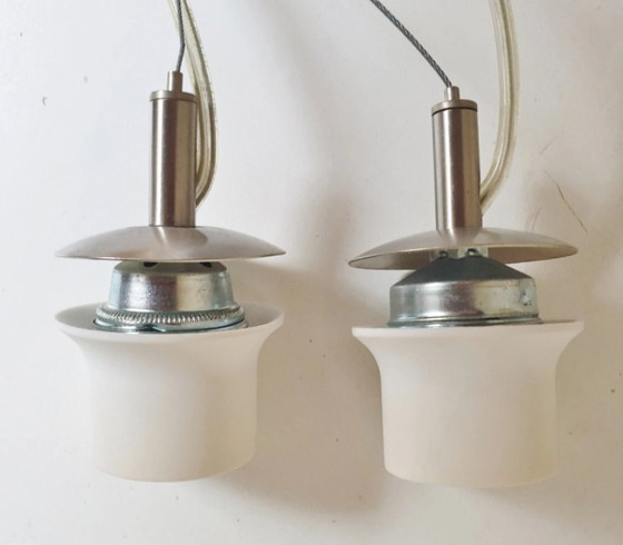 Image 1 of 2 large pendant lamps - Murano glass - model Fazeletto