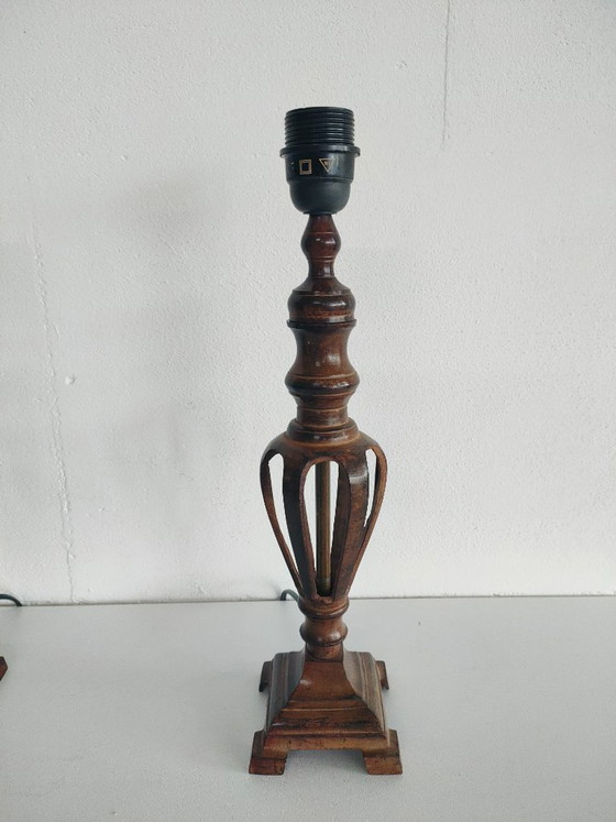 Set of 2 Luxury (Neo) Classic Victorian Revival Column Lamps with Openwork Cage Effect – Warm Bronze/Metal (photo 7 of 16)