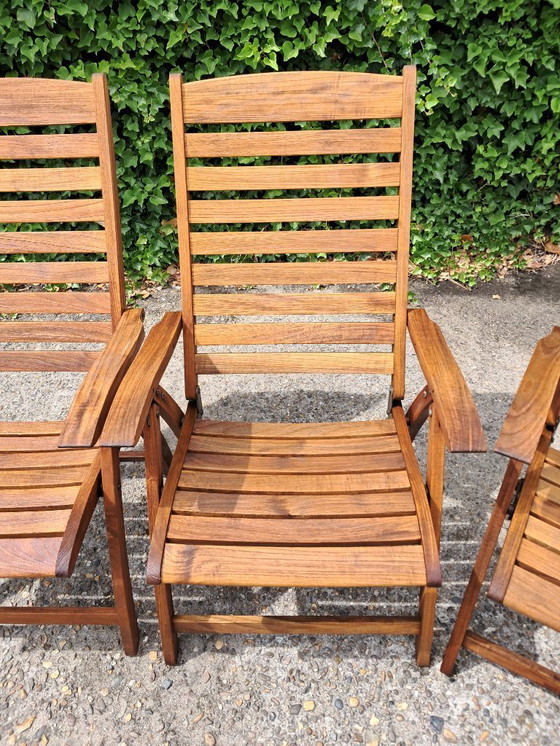 Image 1 of 4 Royal Botania Teak stand-up chairs, folding