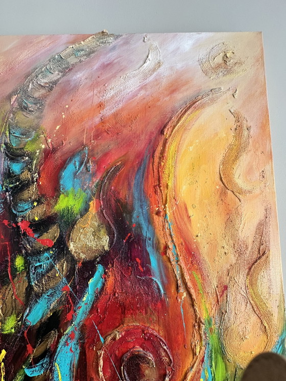 Image 1 of Painting 'I'm enough' by Adry, 120x120 cm, acrylic on canvas