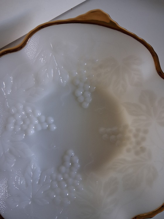 Image 1 of Pedestal dish, milk glass from Anchor Hocking