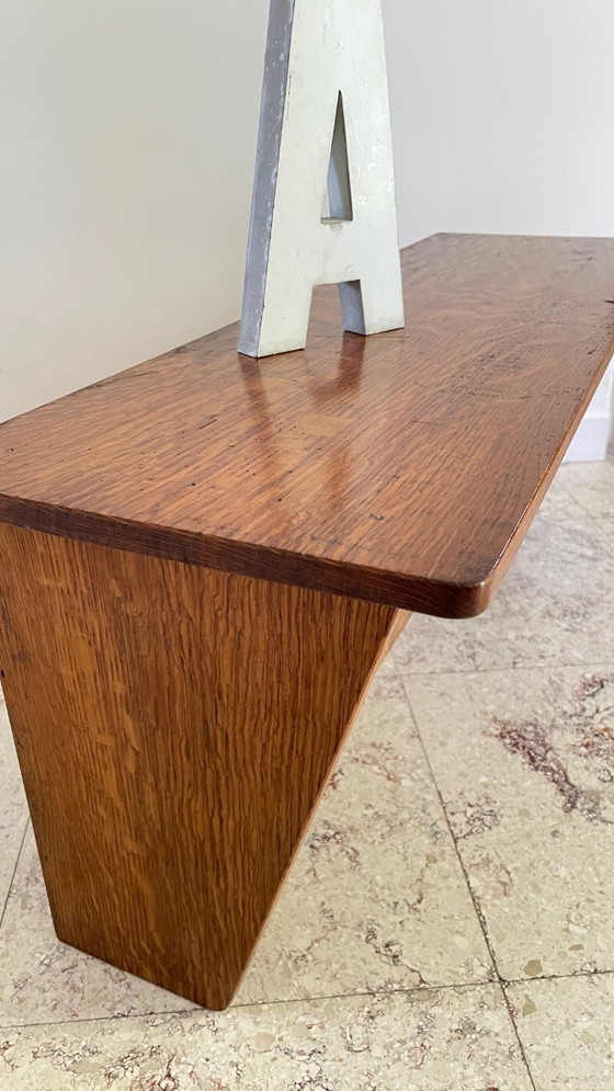 Image 1 of Geometrische wandplank massief eiken VINTAGE