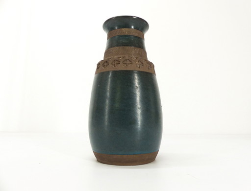 Blue Enamelled Ceramic Vase Bitossi 1960