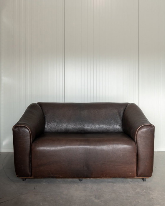 Image 1 of Canapé deux places vintage DS-47 de De Sede, canapé en cuir à encolure épaisse, assise extensible, années 1970