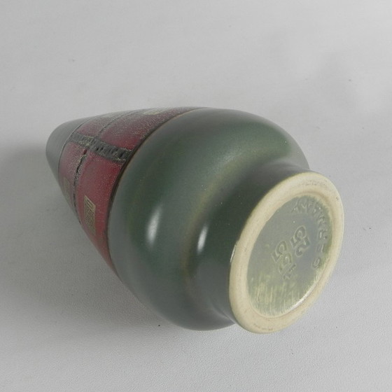 Germany Small Vase in Red and Green Ceramic, 1960s (photo 9 of 13)
