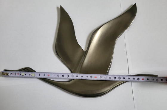 Image 1 of Mid century pewter wall birds (3)