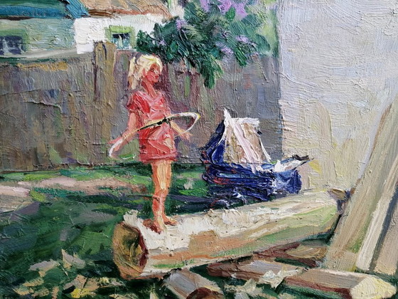 Original Oil Painting Rural Landscape Village Life Countryside Holidays In Gogolev – Paintings & Drawings (photo 8 of 10)