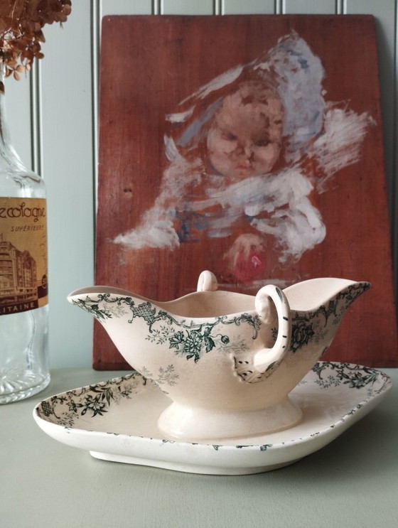 Image 1 of Sauskom op standaard, ijzersteen, Choisy-le-Roi "Floréal"