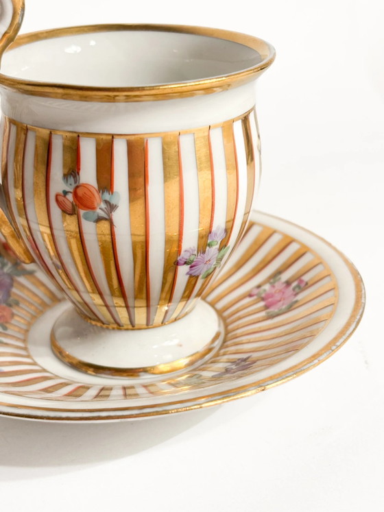 Pair of Hand-painted Dresden Porcelain Demitasse Cups, 1950s, Crockery, Rococo (photo 6 of 14)