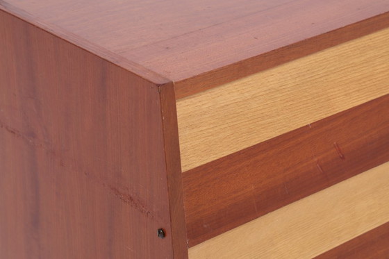 Image 1 of Vintage shoe cabinet from the 1960s | Mid-century cabinet, retro shoe cabinet, hallway, wooden storage #04-23