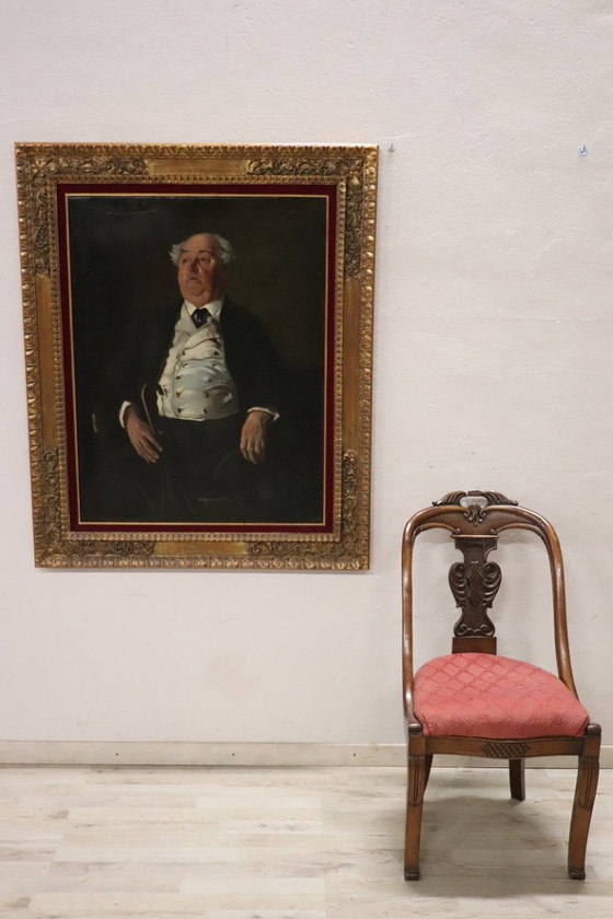 Image 1 of Pintura al óleo sobre lienzo, Retrato del Sr. Minney, siglo XX