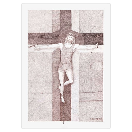 Alain Gotas Screenprint Le Christ 1991 – lithos zeefdrukken, Paper (photo 2 of 5)