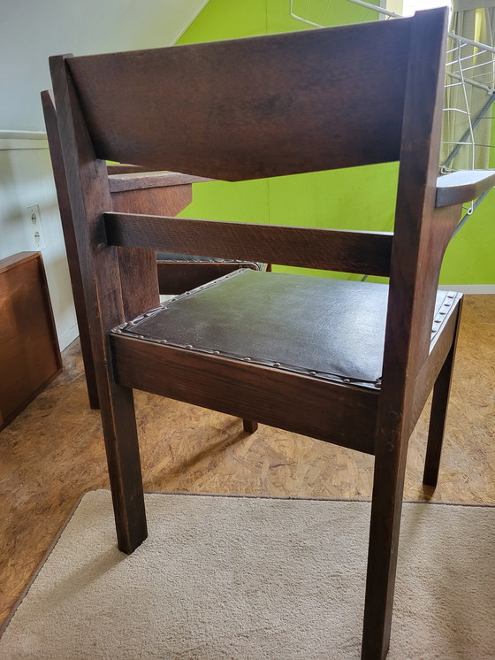 Image 1 of Scuola di Amsterdam 2 sedie di legno