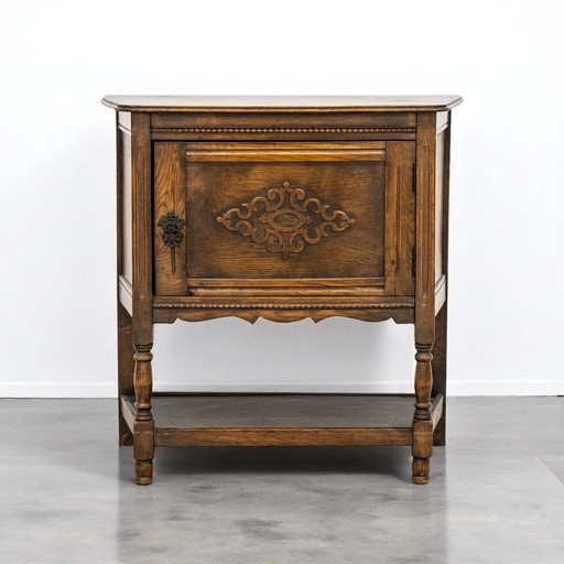 Rustic oak side cabinet