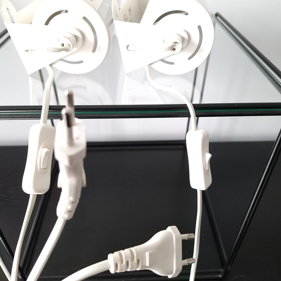 Image 1 of 2x vintage wall lamp Ikea Smyg V1013 white 90s