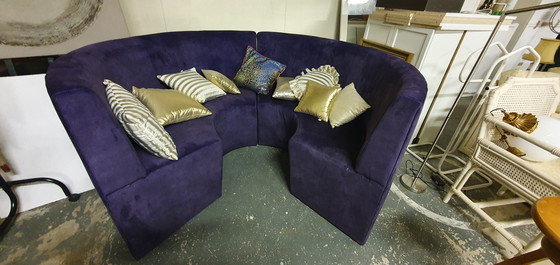 Image 1 of Lila Samt-Lounge-Sitzmöbel