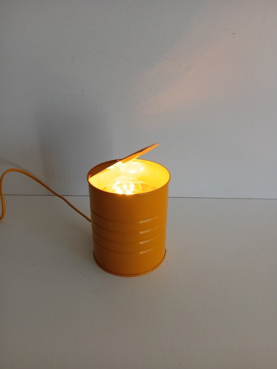 Image 1 of Vintage Tafellamp Conservenblik - Pop Art - Dutch Design 1980's