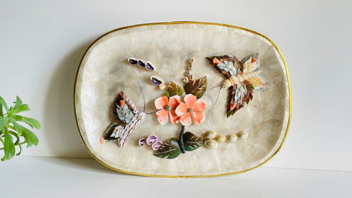 Vassoio decorativo vintage a forma di conchiglia