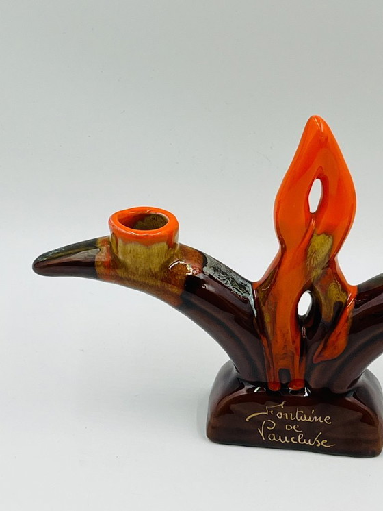 Image 1 of Vallauris dubbele kandelaar, vintage keramiek van Fontaine de Vaucluse
