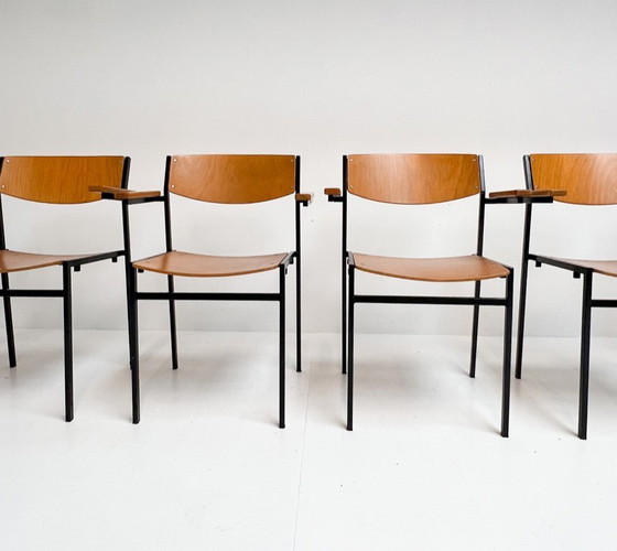 Image 1 of Set aus 6 stapelbaren Stühlen von Gijs van der Sluis, 1970er Jahre