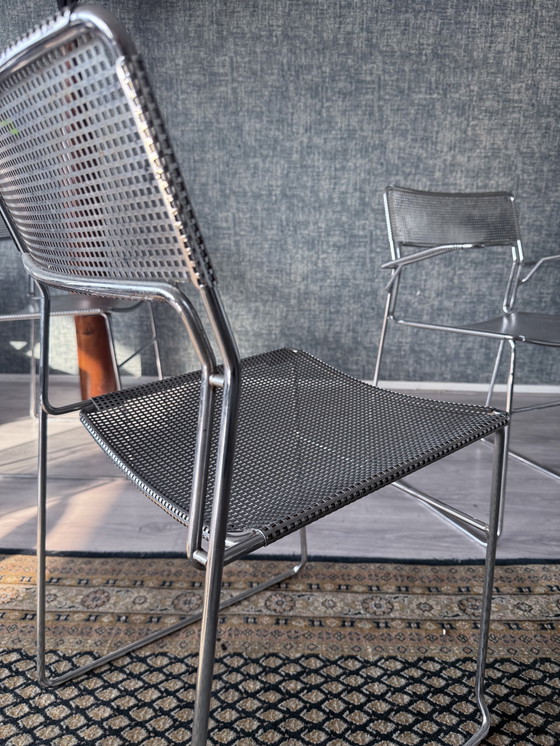 Image 1 of Juego de 3 sillas apilables cromadas "Sultana" de Arrben International, ca 80s