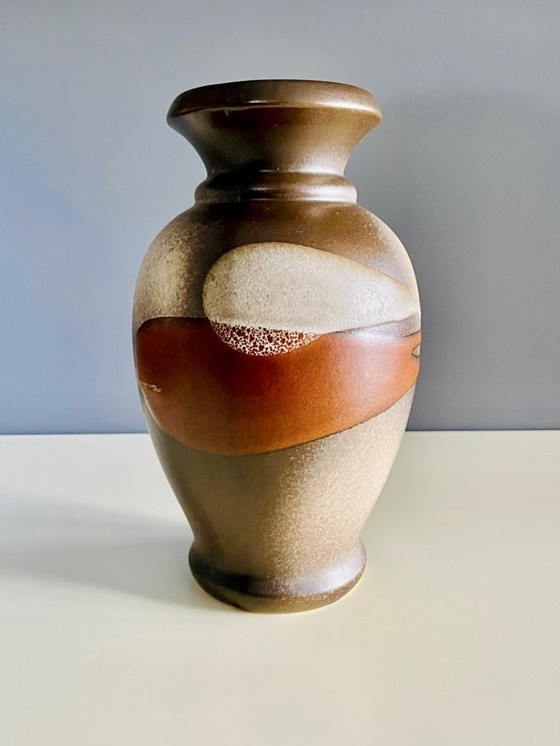 Image 1 of Vintage sculpturale keramische vaas - Aardetinten | Mid Century & Wabi-Sabi