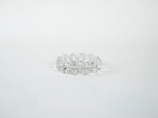 Portacandele in vetro, design danese, anni '70, prodotto in Danimarca