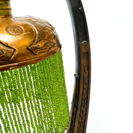 Metal Table Lamp with Floral Motifs, Austria-Hungary, Early 20th Century – Glass (photo 9 of 11)