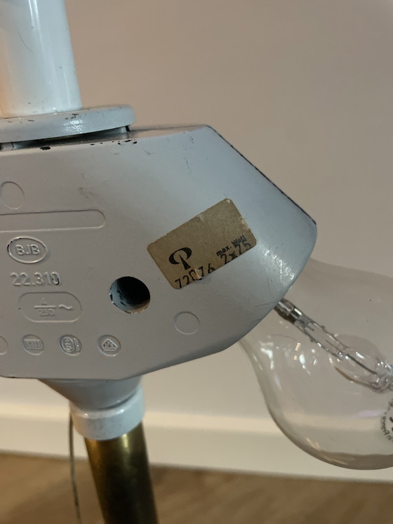 Image 1 of Space age paddestoel messing en glazen tafellamp van Peill & Puzzler 1970s