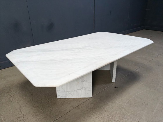 Image 1 of Table basse vintage en marbre blanc, 1970
