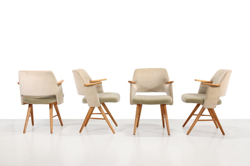 Set of four Pastoe FB30 dining chairs by Cees Braakman in Mohair