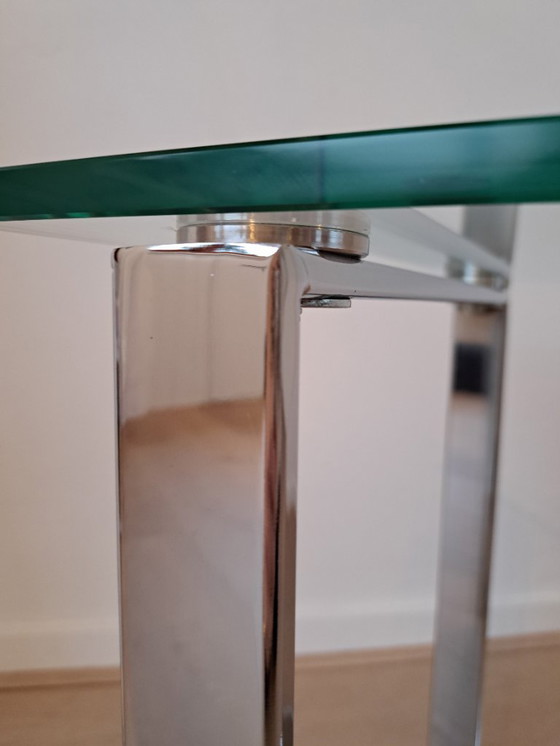 Image 1 of Gebra, bijzettafel, glas, metaal, design, vintage