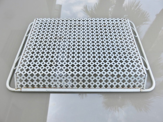 Image 1 of Mathieu Mategot perforated metal tray with clover design, circa 1950, France