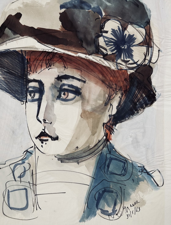 Image 1 of Robert Detheux, dipinto raro del 1963