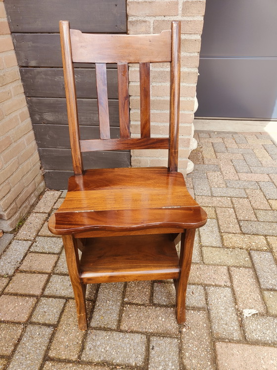 Image 1 of Wooden library step stool / chair