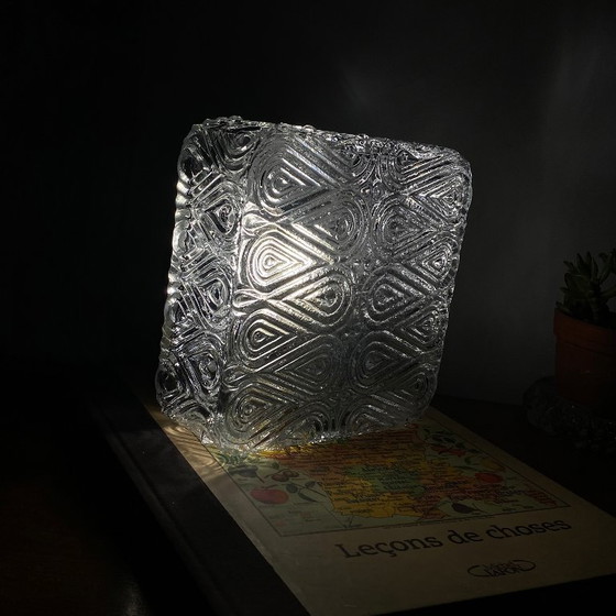 Vierkante Wandlamp plafondlamp transparant glas oude vintage armatuur 1970 1980 – Wandlampen (photo 7 of 9)