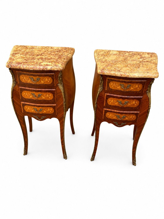 Comodini Luigi XV con intarsi floreali – Wood (photo 5 of 11)