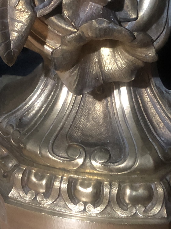 Gran repisa de chimenea antigua del siglo XIX – Estilo Luis XV rococó – Latón – Ajustable de 103 a 147 cm (photo 14 of 15)