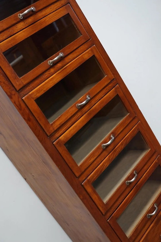 Image 1 of Mobiletto alto da merceria in pino tedesco d'epoca, anni '50