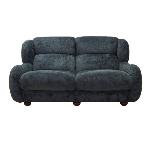 Navy blue velour sofa, Italian design, 1970s, production: Italy