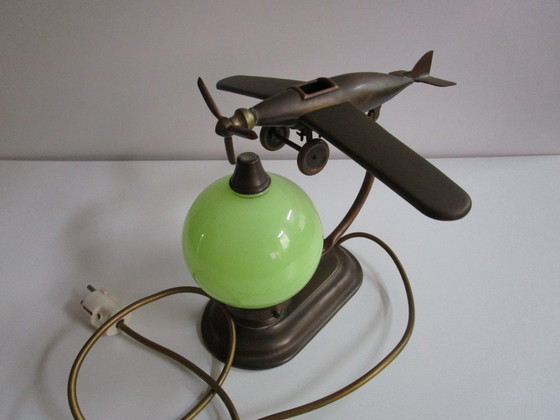 Image 1 of Art Deco table lamp, airplane
