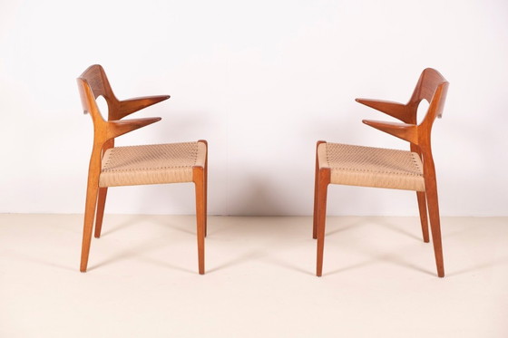 Image 1 of 2x Niels O. Møller Modelo 55 en teca, años 50 Dinamarca