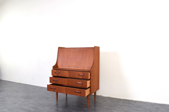 Image 1 of Mid-Century Danish Teak Secretary by Gunnar Nielsen for Tibergaard, 1960s.