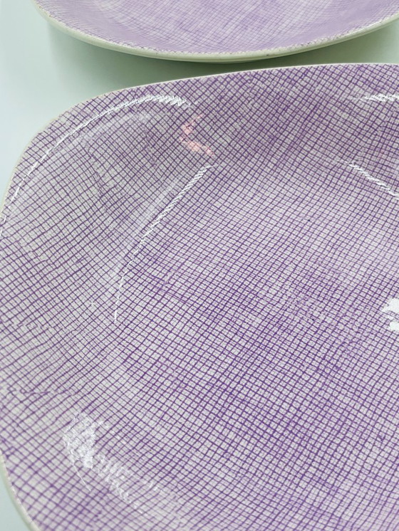 Image 1 of Set di 6 piatti fondi Boch La Louvière – Motivo Seduction 1962 – Vintage belga