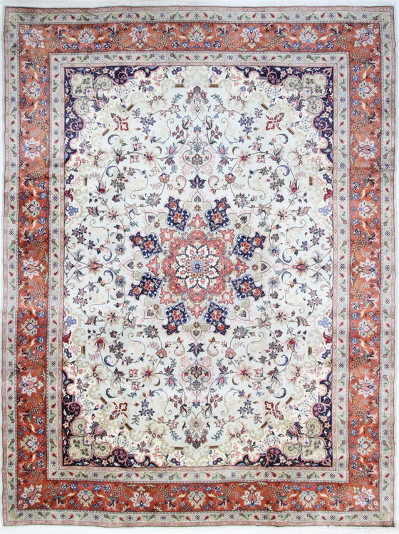 Image 1 of Original hand-knotted Persian carpet Tabriz 40 Raj Fine 394 X 300 Cm Top condition